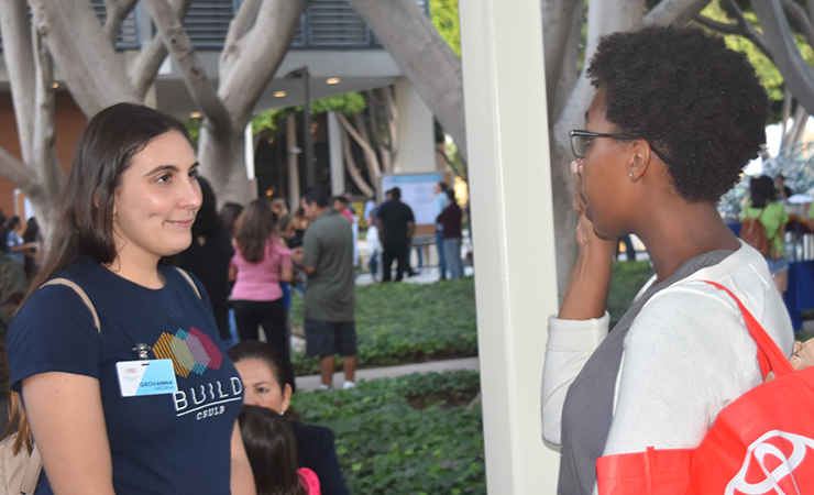 Graduate Assistant Goevanna Medina and Year Two Scholar Shai