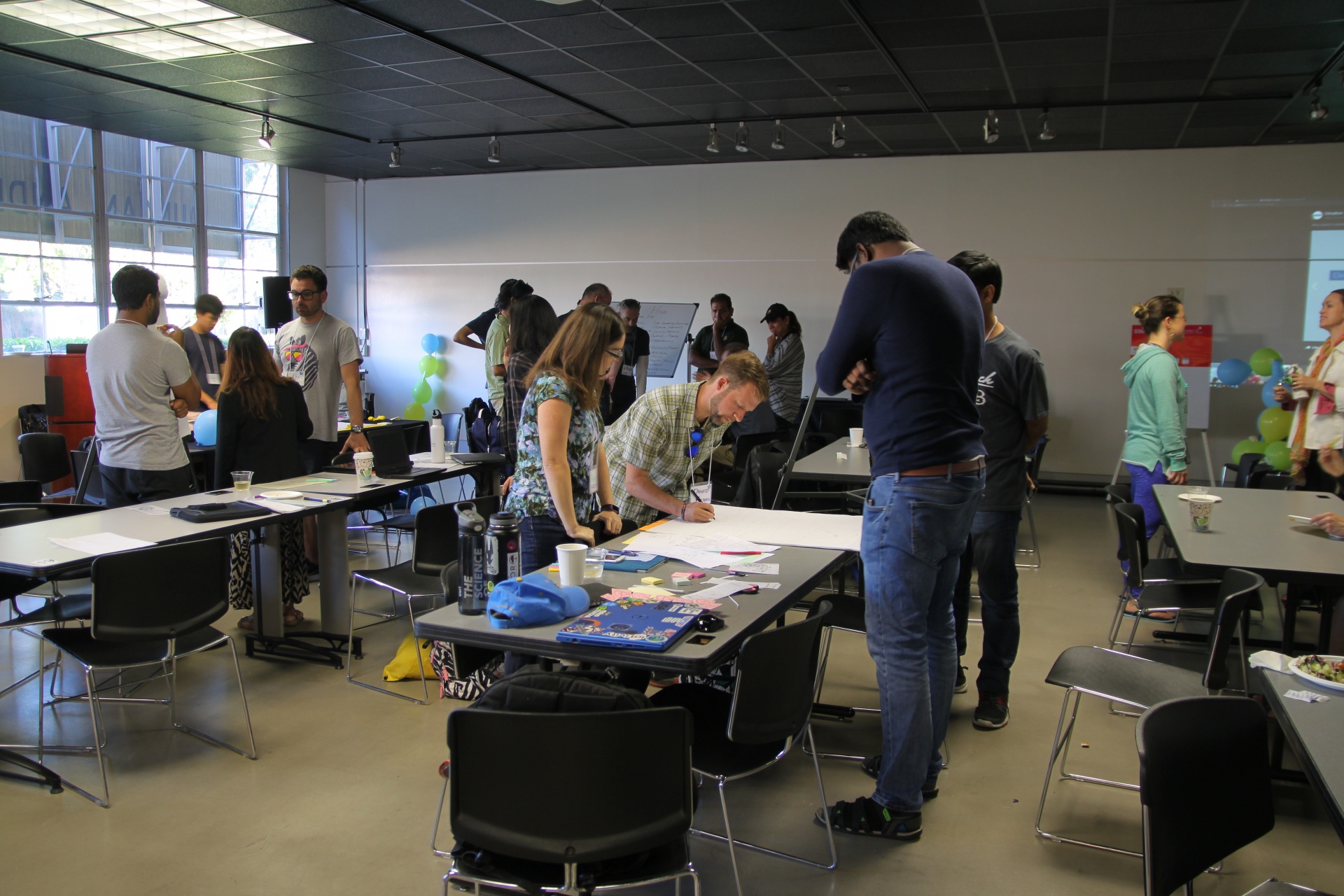 photo of students engaged in the 2017 Climathon