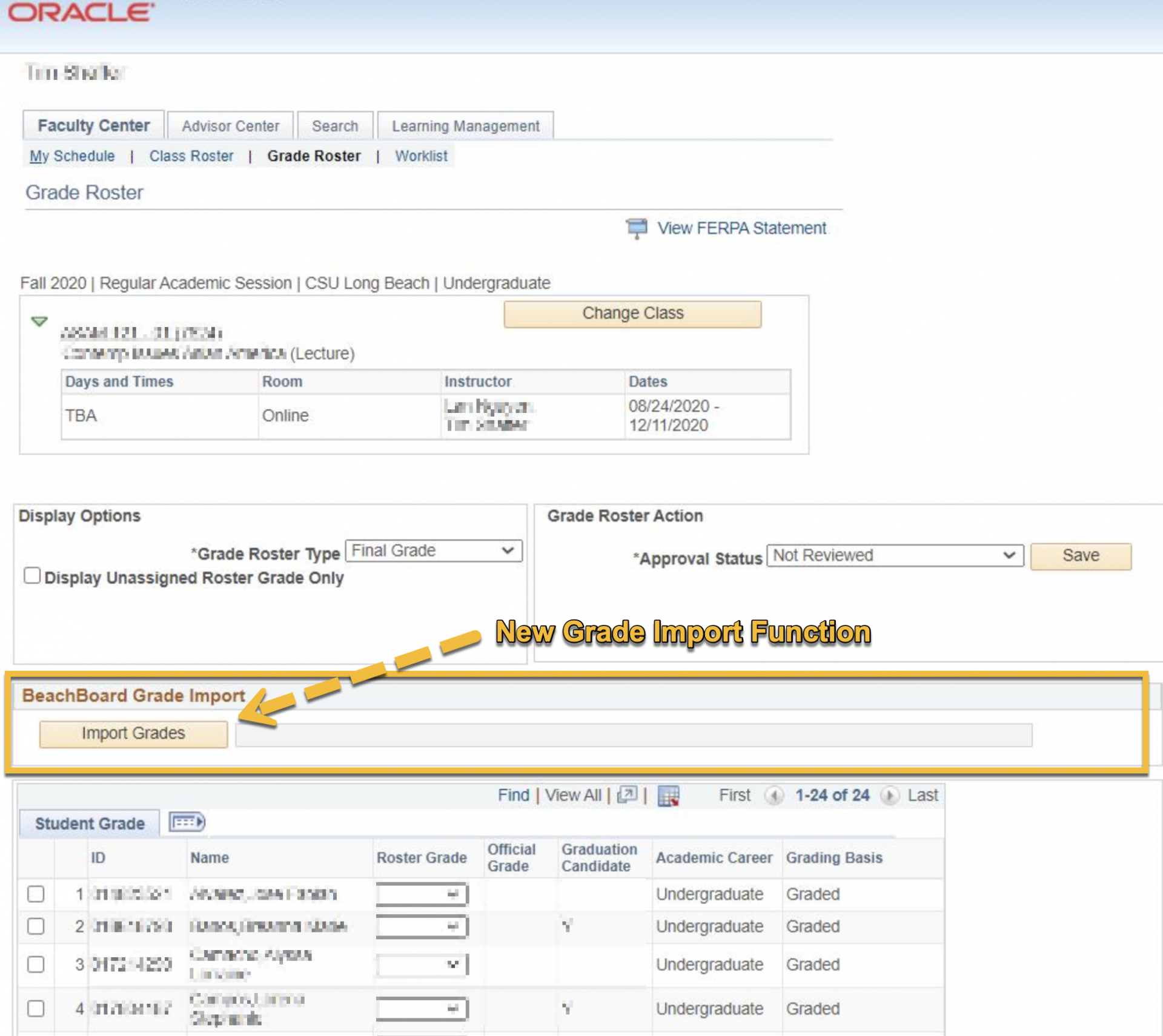 importing grades