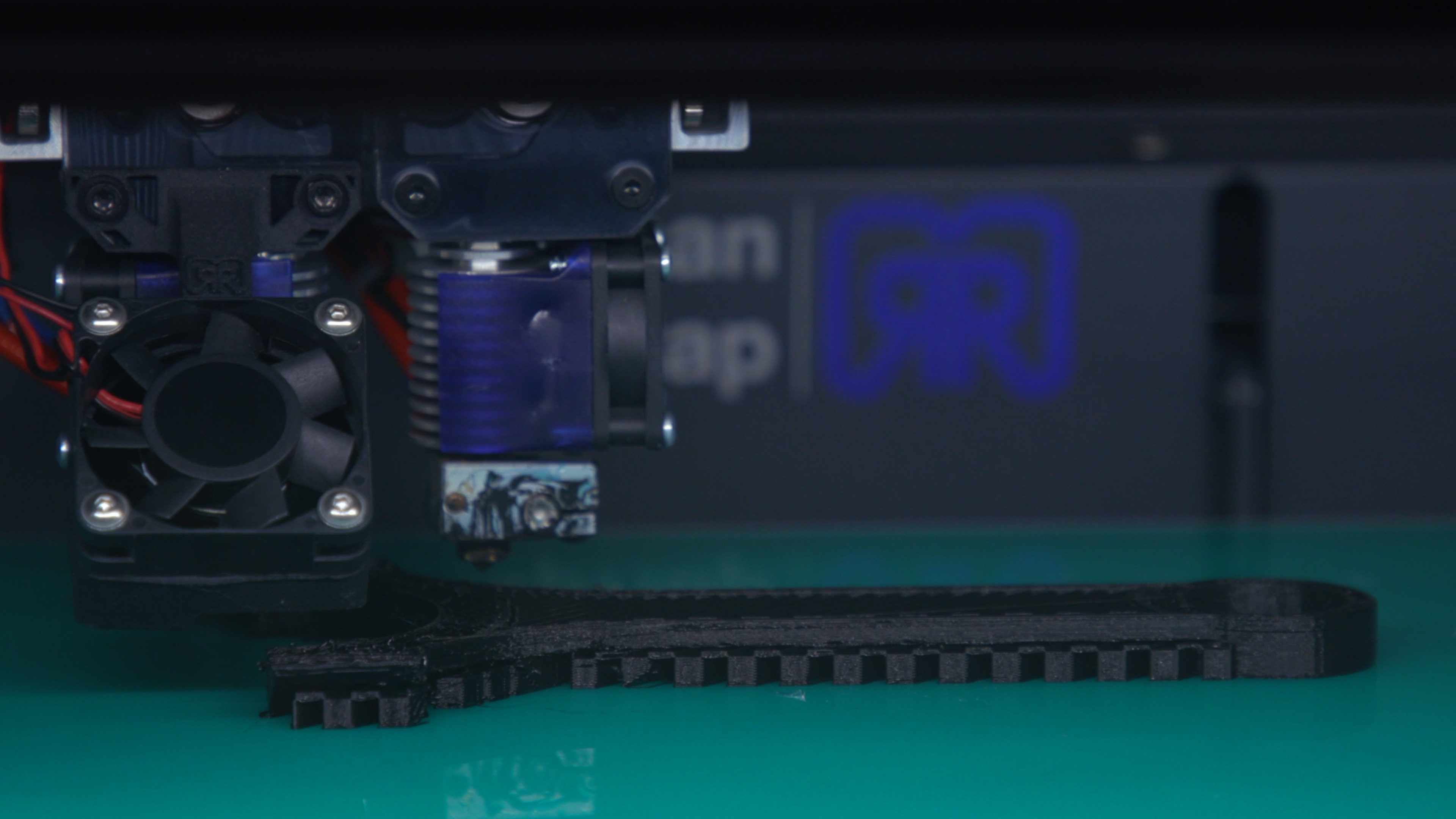 A 3D printer in action.