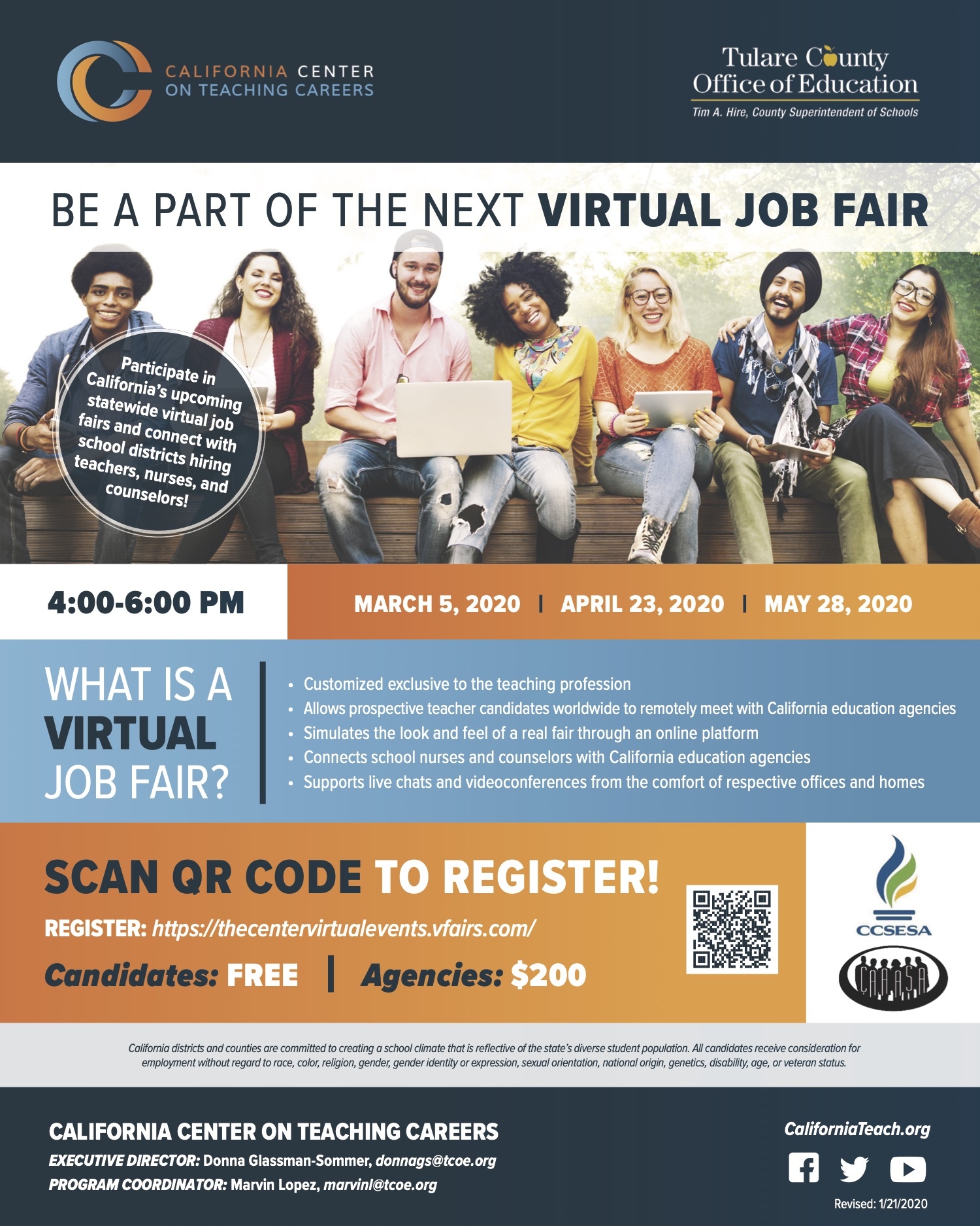 California Center on Teaching Career Virtual Job Fair Flyer