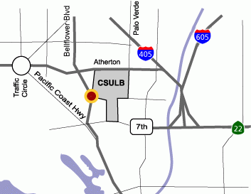 Map of freeways near CSULB