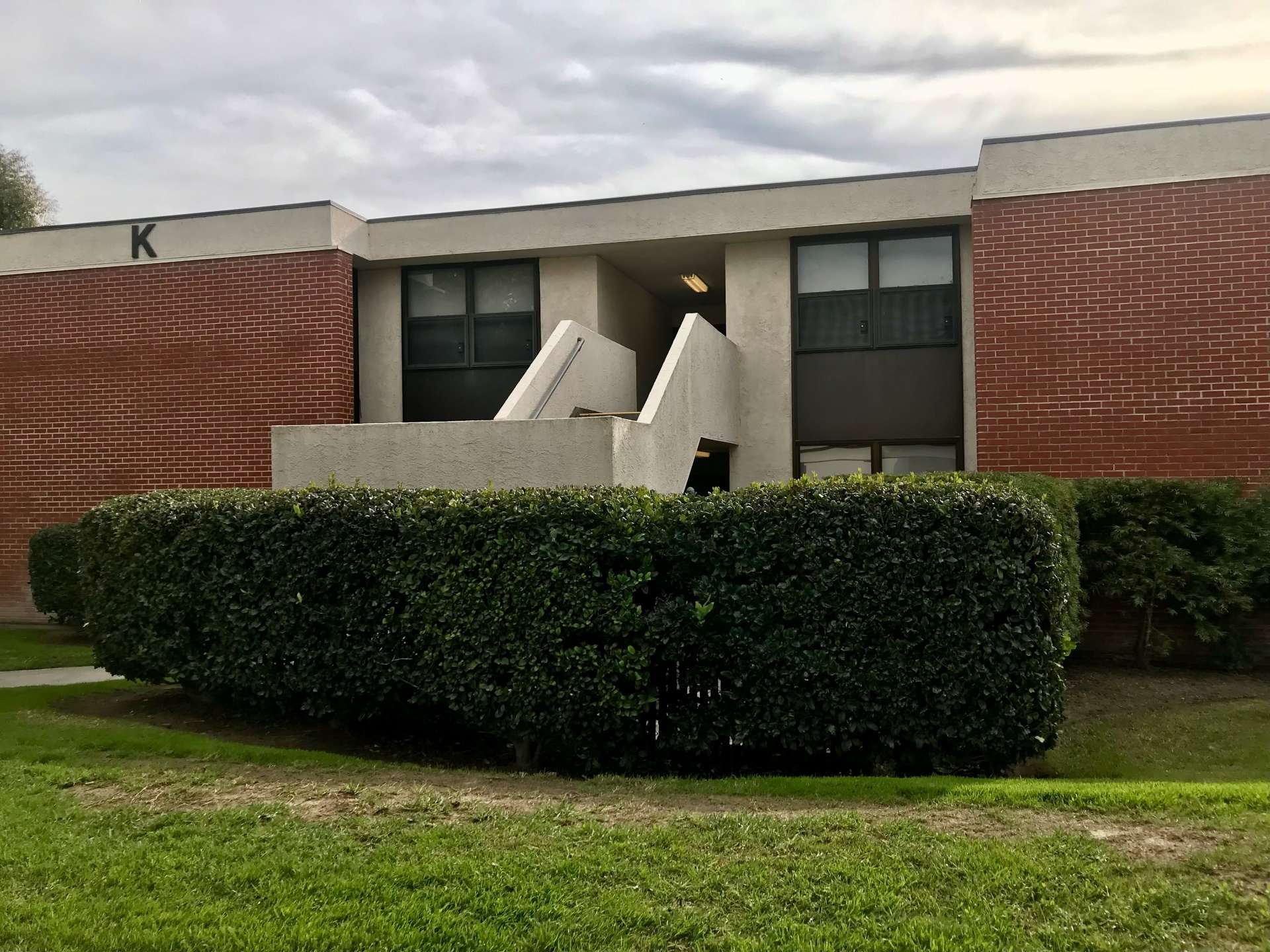 K building exterior stairway