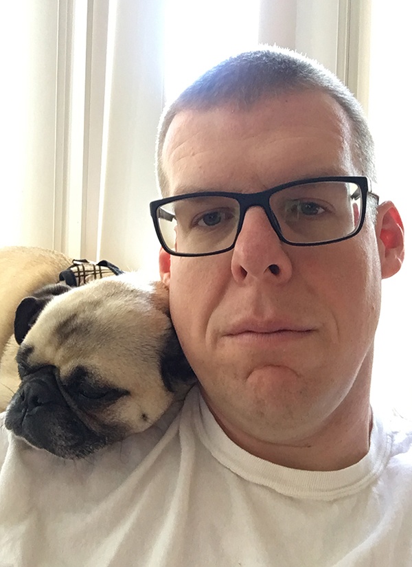 Liam Whitney and a dog