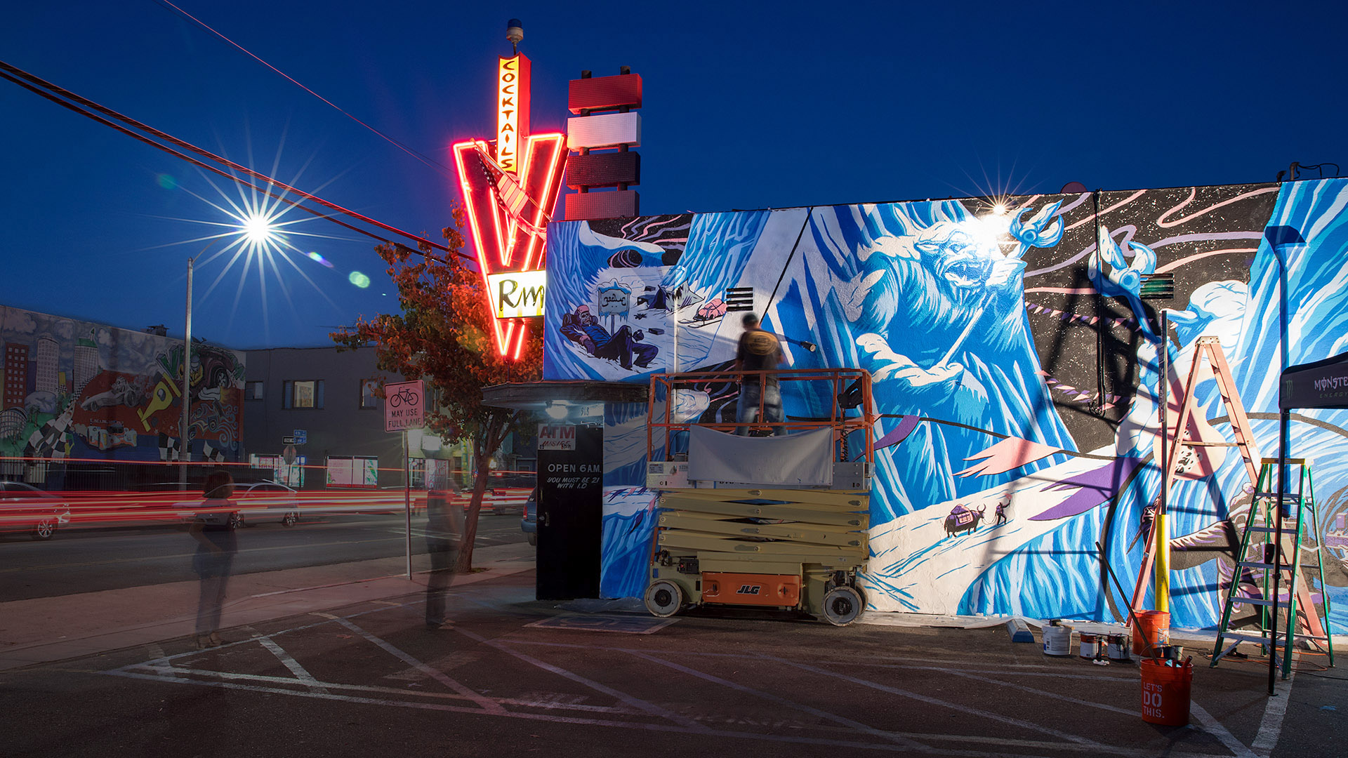 The Draculas paint a mural during Pow! Wow! Long Beach 2017.