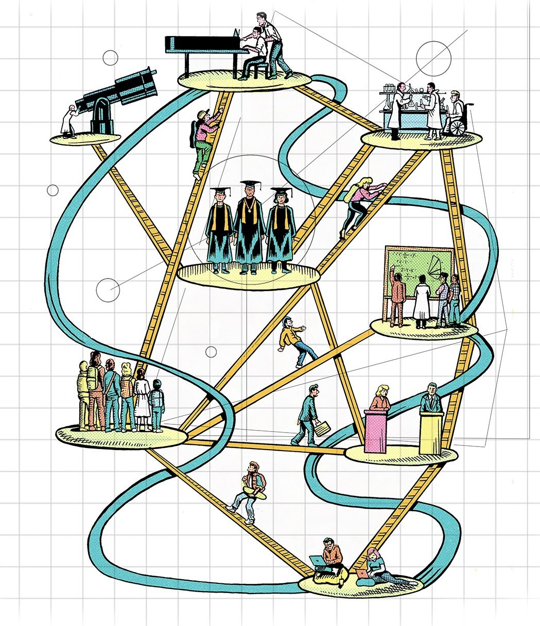 longbeachweb.jpg Illustration showing people connecting to different types of