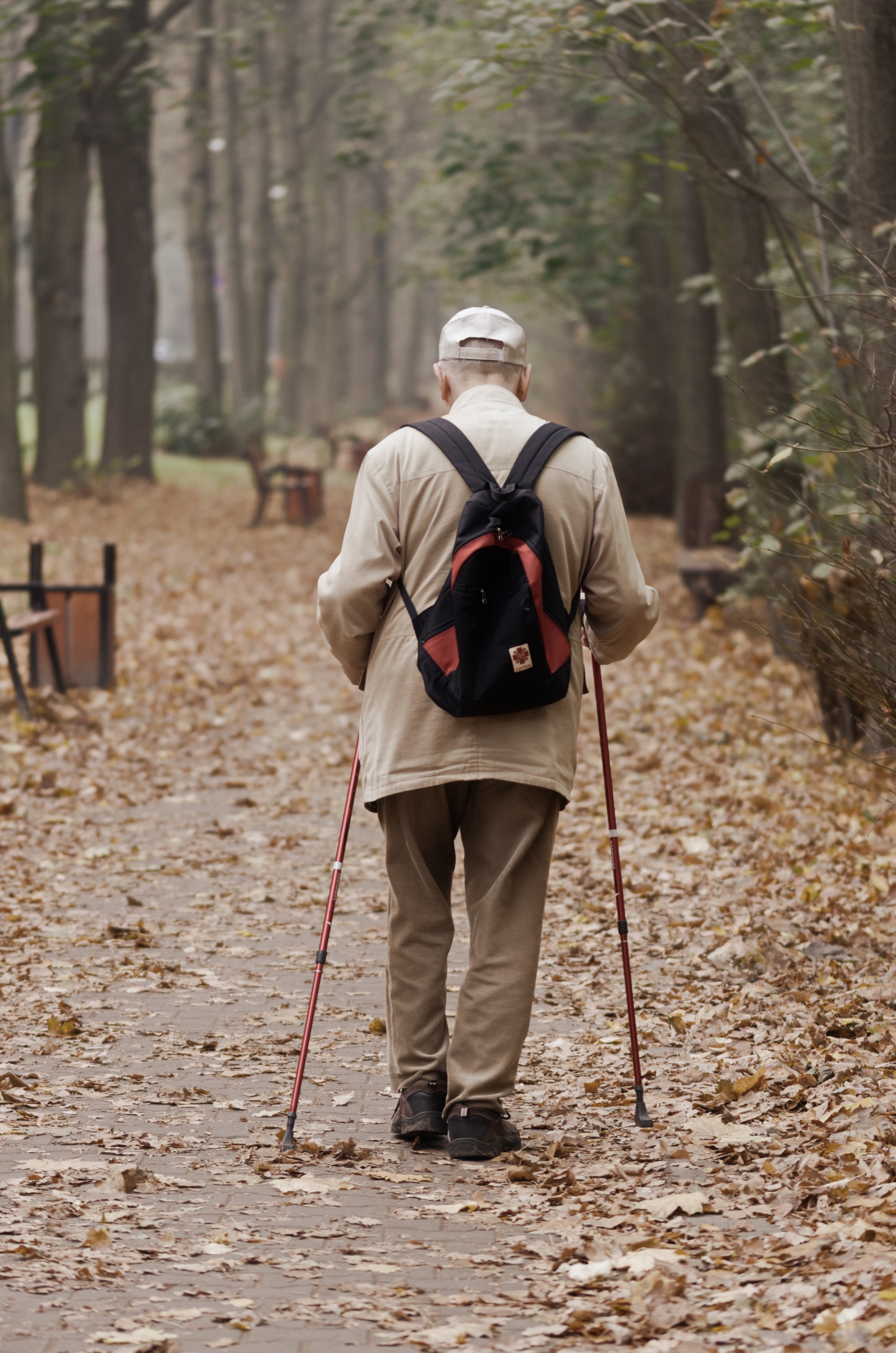 man on hike