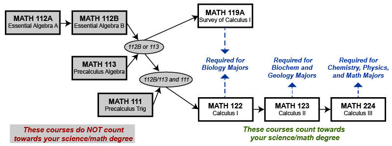 Math placement scheme for College of Natural Sciences and Ma