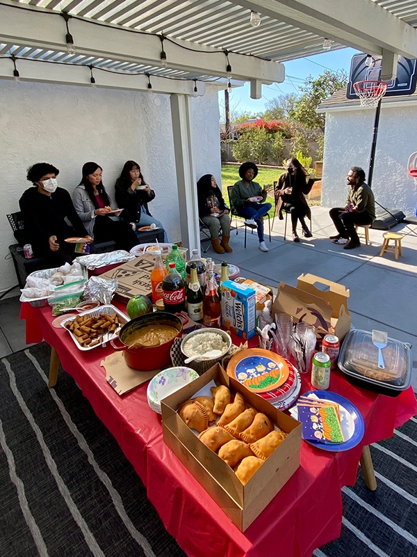 food table at mixer