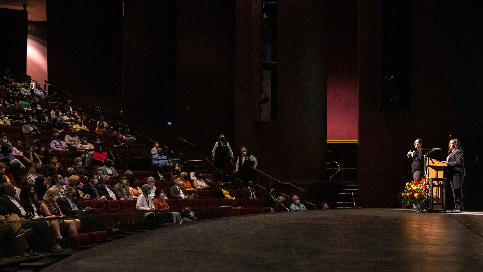 Provost Karyn Scissum Gunn addresses Convocation audience