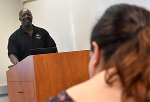 Malcolm Finney teaching a multicultural workshop