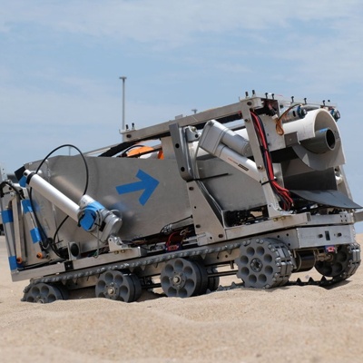 Rover rolling over sand dunes