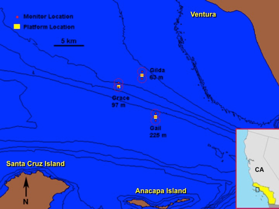 Fig. 3. Monitoring locations for offshore oil platforms Gild