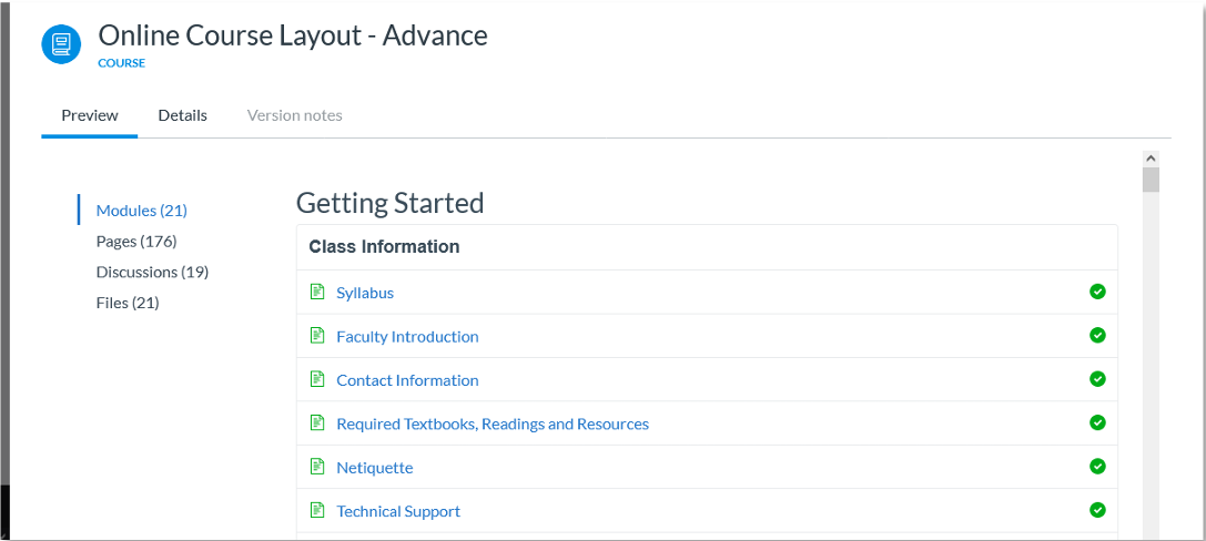 Online Course Layout Advanced