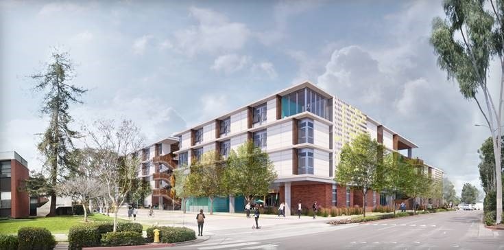 Render of the front of the new Parkside North Housing