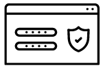 icon showing hidden passwords and a check mark