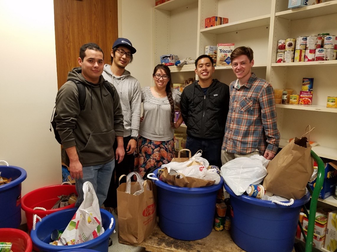 Students at food drive