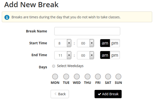 plan_your_enrollment12.png Screen shot of the Add Break page