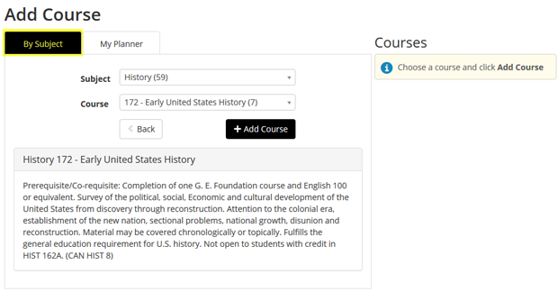 plan_your_enrollment6.png Screenshot of the Add Course window, highlighting the "Searc