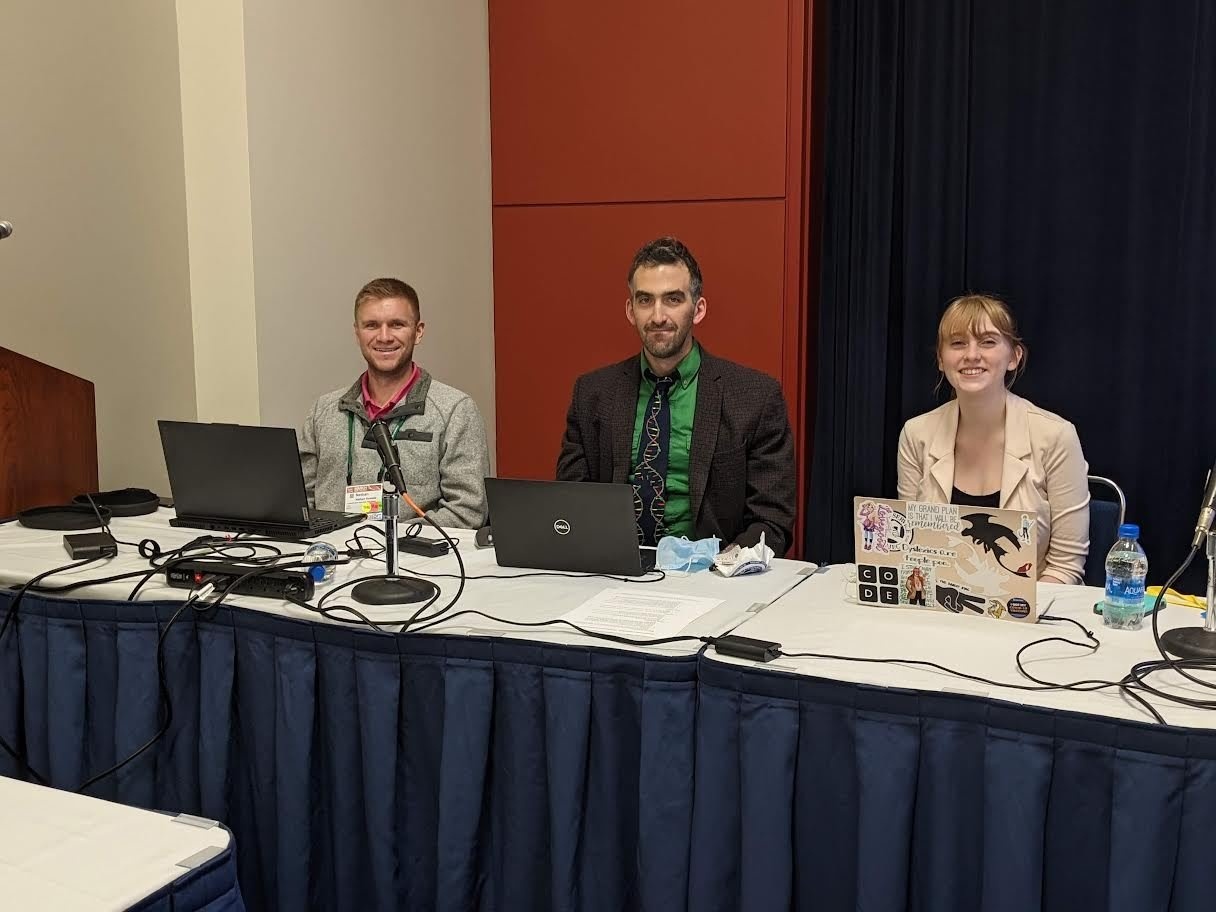 Nathan Howald, Alex Klotz, and Sierra Breyer at a press conf