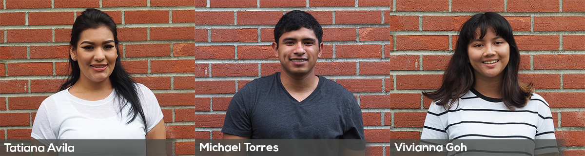 scholars.jpg Tatiana Avila, Michael Torres and Vivianna Goh, First-Year S