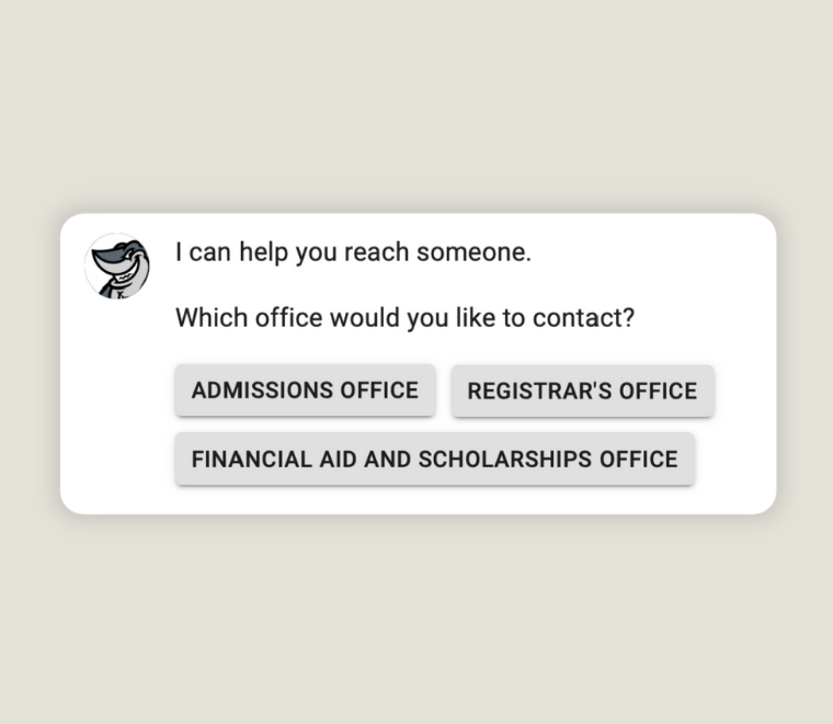 screen-elbee_escalation.png Ask Elbee options to escalate to Admissions, Financial Aid a