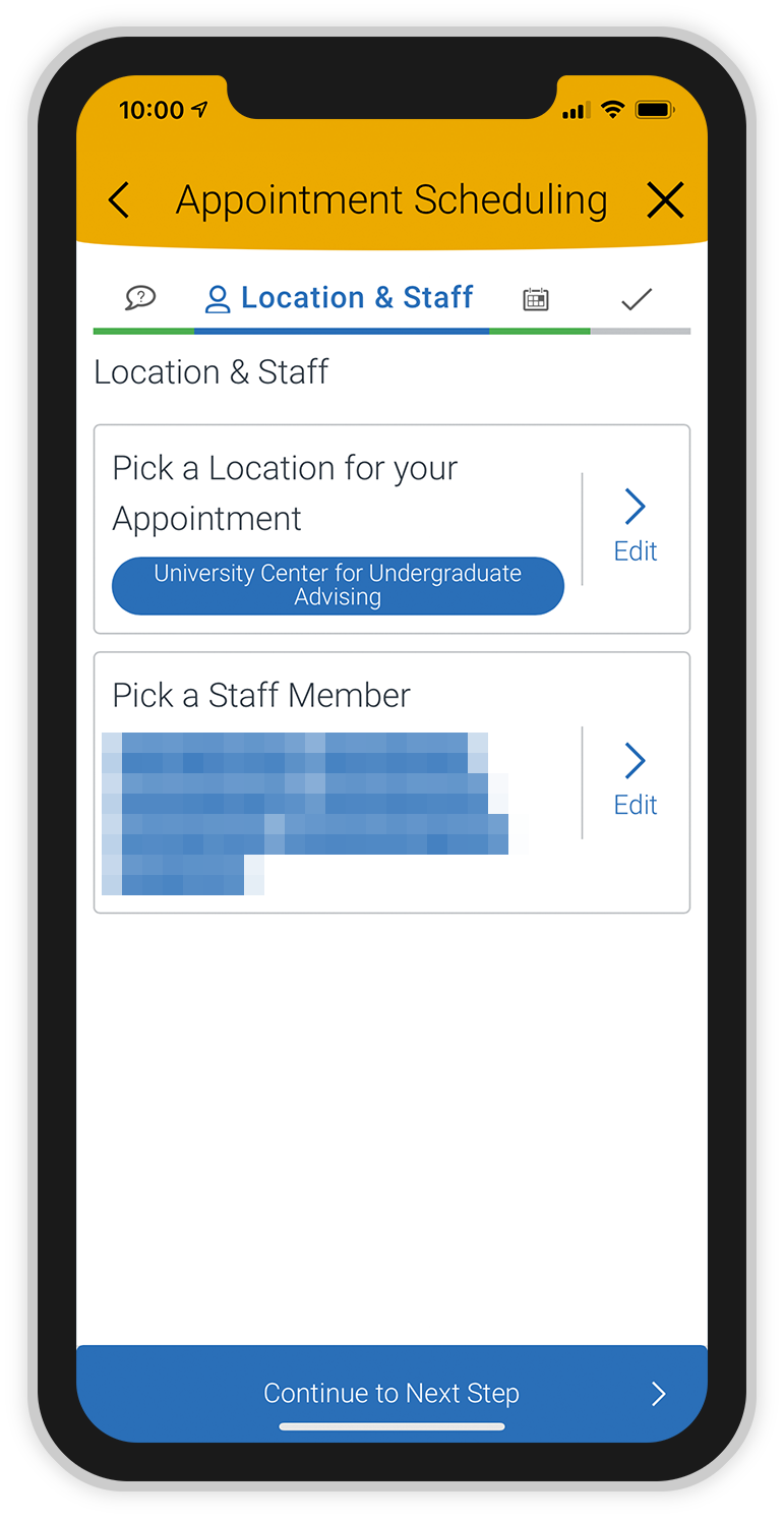 screen-schedule_appointment-09.png Screenshot of completed Location and Staff page