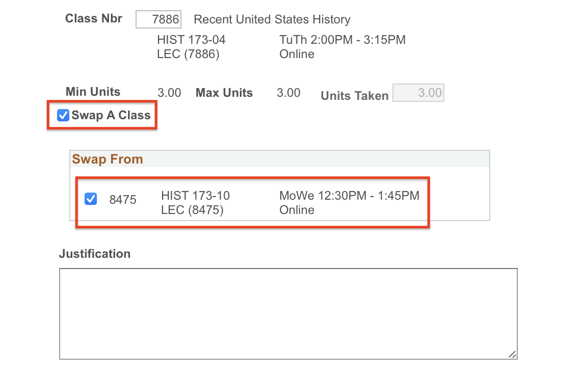 screen-studentswapsection.png Screenshot showing Swap a Class checkbox selected and Swap F