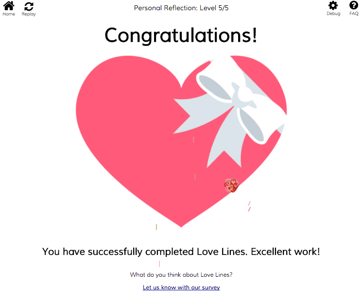 Love Lines completed game screenshot