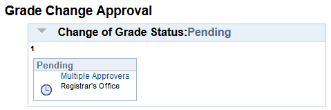 Screenshot of the Change of Grade Status, indicating it is P