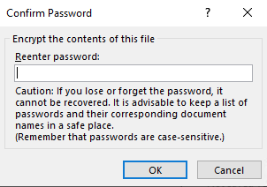 Confirm Password window with Password field