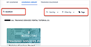 search and sort training filters