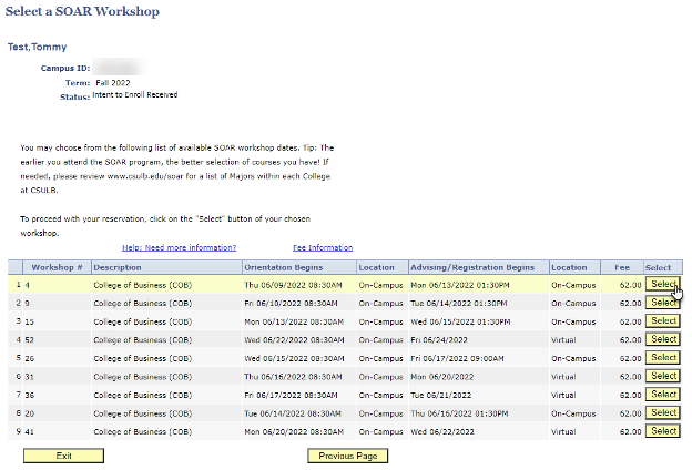 soar_orientation_sign-up-03.png Screenshot of SOAR Workshop Selection page
