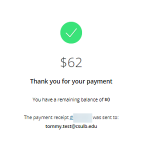 Screenshot of Payment Success Confirmation