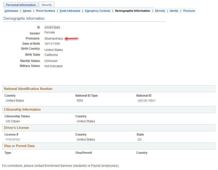 sr-pronoun-step3c.png Screenshot of Demographic Information view with the preferre