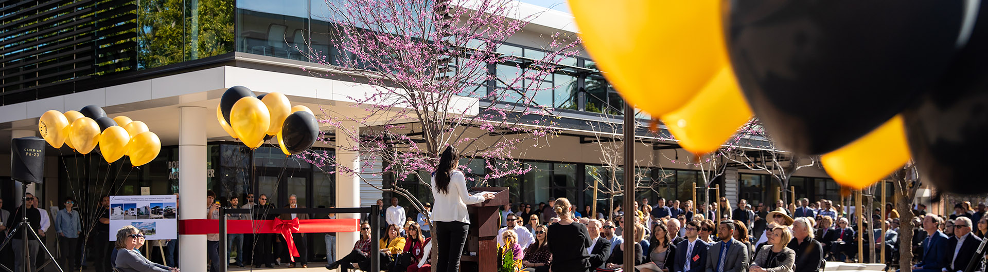 Crowd at grand opening of Student Success Center