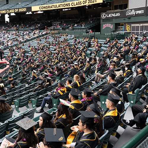 Student audience at commencement