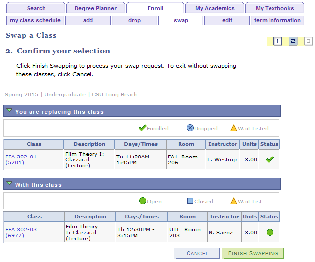 swapping_classes2.png Screen shot of the Swap confirmation page