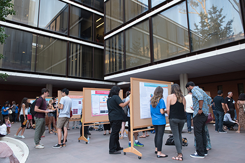 Posters were presented in the quad area of the Psych Buildin