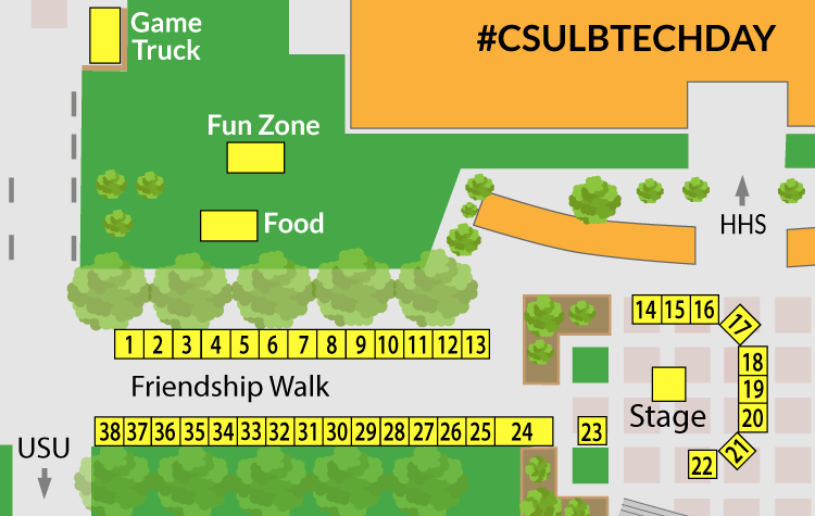 Tech Day booth map at Friendship walk
