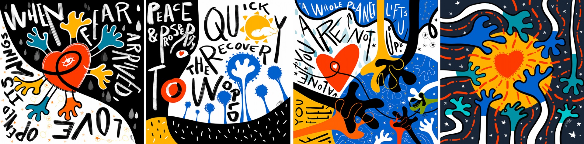 triptych.jpg Quick Recovery for the World, When Fear Arrrived, loved open