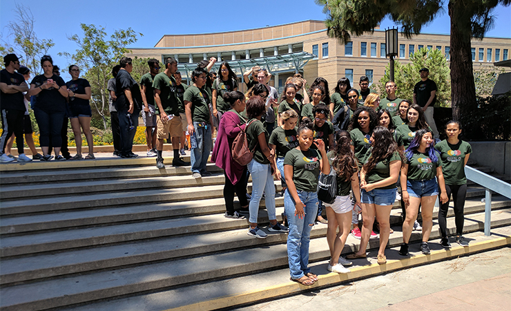 CSULB BUILD students getting ready for their group shot