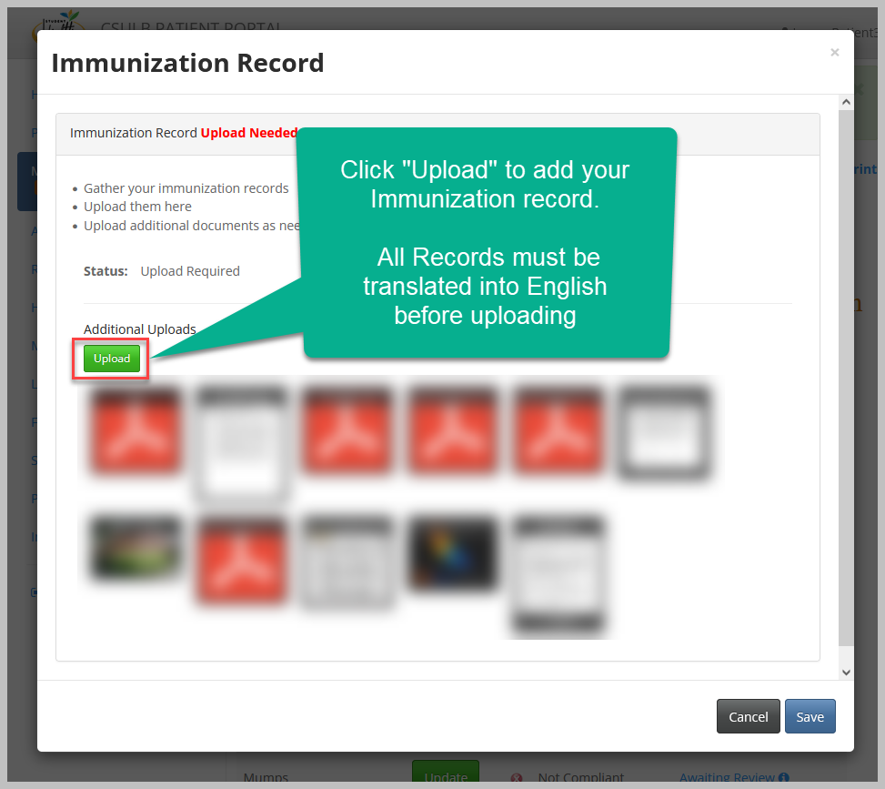 Uploading Immunization Records