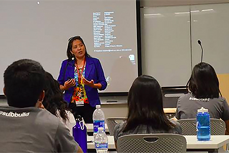 Claradina Soto speaking to CSULB BUILD Scholars
