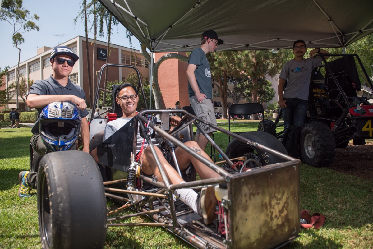 Lawrenz Esguerra, a mechanical engineering major, tries out 