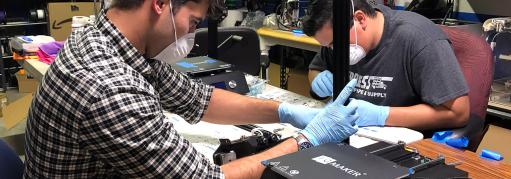 students working on face shields