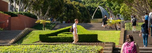 Students on campus on first day