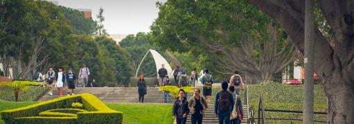 CSULB Campus Steps with Students