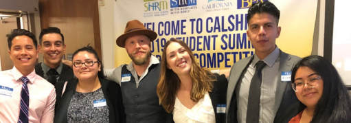 Students and Jeff Bentley CalSHRM Student Case Competition.