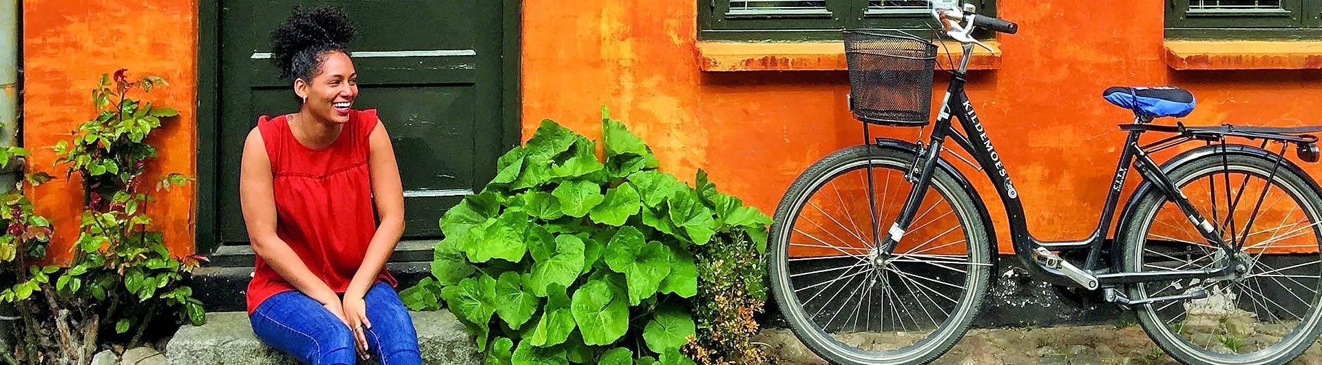 woman with bicycle